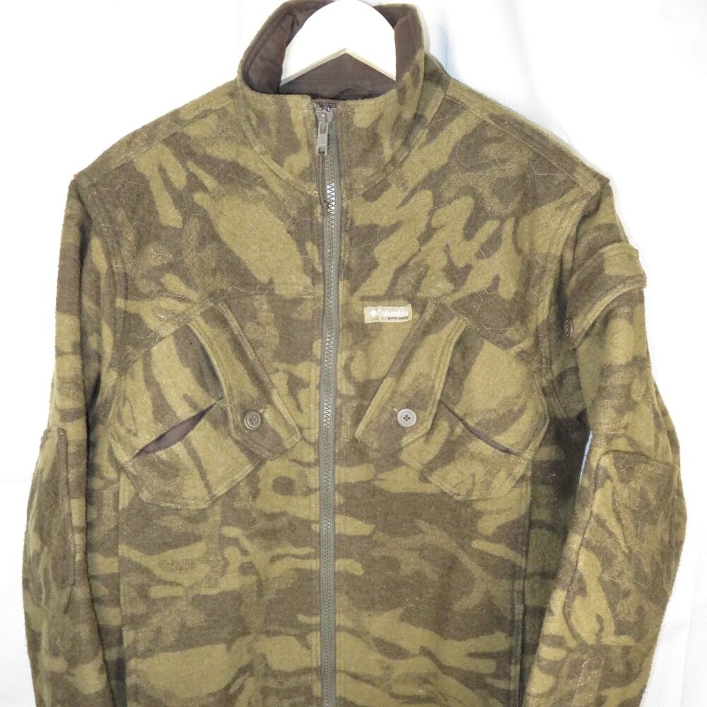 Columbia PHG Gallatin Range Wool Blend Camo Hunting Coat Jacket Men's M Medium